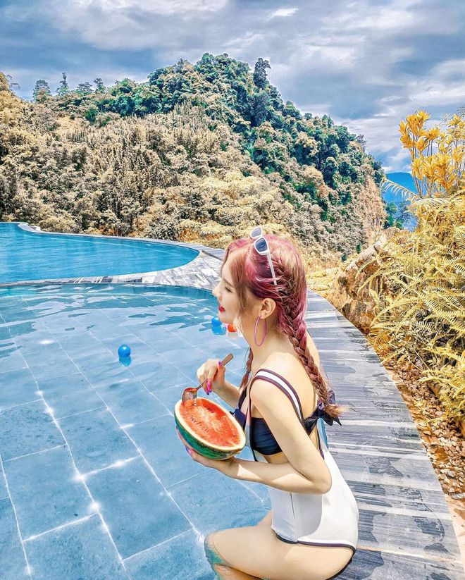 4 bể bơi vô cực "nhìn là muốn đi" ở vùng núi phía Bắc: View thung lũng đẹp mê mẩn, lại còn điều chỉnh nhiệt độ theo mùa - Ảnh 1.